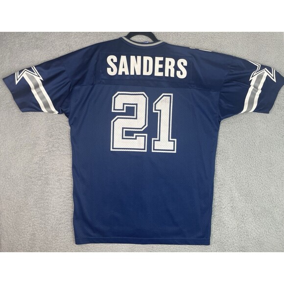 VTG Authentic Champion Jersey Deion Sanders #21 Dallas Cowboys Mens 52 2XL Blue - Picture 1 of 13